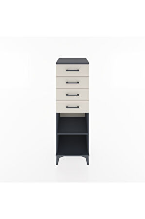 Hyperion Dolap Tek Raflı 4 Çekmeceli 44x44x134 Antrasit-Aytaşı