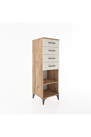 Hyperion Dolap Tek Raflı 4 Çekmeceli 44x44x134 Çam-Aytaşı