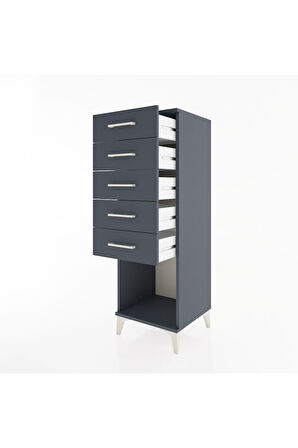 Hyperion Dolap 5 Çekmeceli 44x44x134 Antrasit-Antrasit