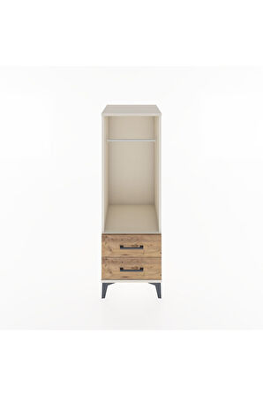 Hyperion Dolap Tek Raflı 2 Çekmeceli Tek Askılı 44x44x134 Aytaşı-Çam