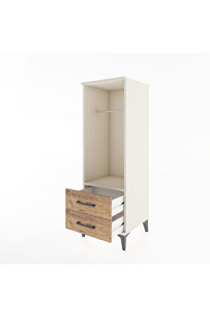 Hyperion Dolap Tek Raflı 2 Çekmeceli Tek Askılı 44x44x134 Aytaşı-Çam
