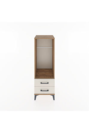 Hyperion Dolap Tek Raflı 2 Çekmeceli Tek Askılı 44x44x134 Çam-Aytaşı