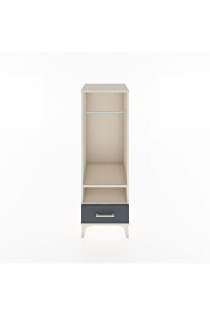 Hyperion Dolap 2 Raflı Tek Çekmeceli Tek Askılı 44x44x134 Aytaşı-Antrasit