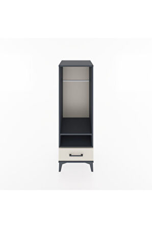 Hyperion Dolap 2 Raflı Tek Çekmeceli Tek Askılı 44x44x134 Antrasit-Aytaşı