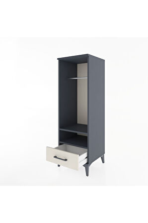 Hyperion Dolap 2 Raflı Tek Çekmeceli Tek Askılı 44x44x134 Antrasit-Aytaşı