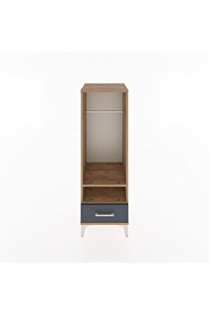 Hyperion Dolap 2 Raflı Tek Çekmeceli Tek Askılı 44x44x134 Çam-Antrasit