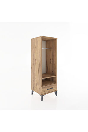 Hyperion Dolap 2 Raflı Tek Çekmeceli Tek Askılı 44x44x134 Çam-Çam