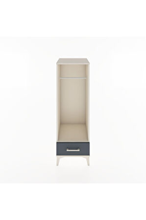 Hyperion Dolap Tek Raflı Tek Çekmeceli Tek Askılı 44x44x134 Aytaşı-Antrasit