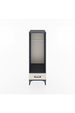Hyperion Dolap Tek Raflı Tek Çekmeceli Tek Askılı 44x44x134 Antrasit-Aytaşı