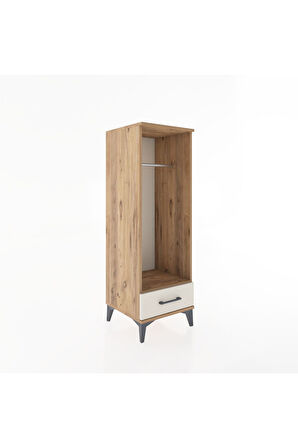 Hyperion Dolap Tek Raflı Tek Çekmeceli Tek Askılı 44x44x134 Çam-Aytaşı