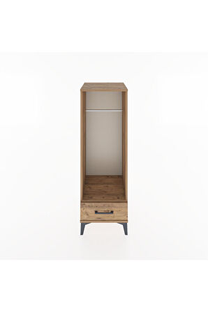 Hyperion Dolap Tek Raflı Tek Çekmeceli Tek Askılı 44x44x134 Çam-Çam