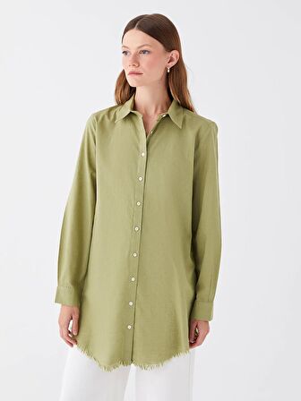 Düz Uzun Kollu Kadın Gömlek Tunik