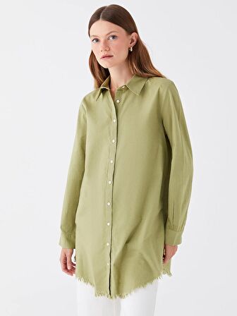 Düz Uzun Kollu Kadın Gömlek Tunik