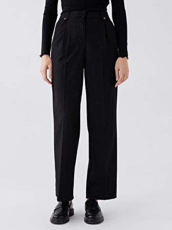 Rahat Kalıp Düz Gabardin Kadın Pantolon