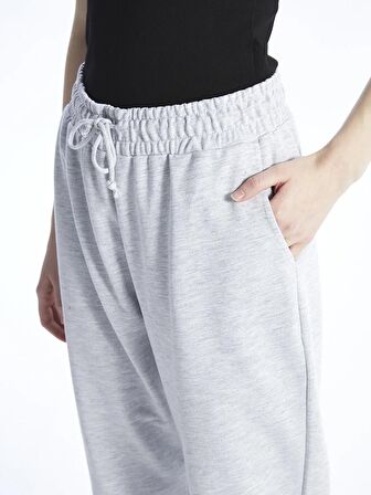Beli Lastikli Baskılı Kadın Jogger Eşofman Altı