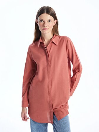 Düz Uzun Kollu Kadın Gömlek Tunik