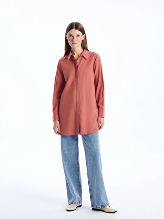 Düz Uzun Kollu Kadın Gömlek Tunik