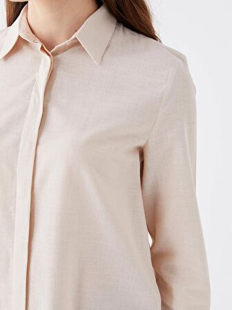 Düz Uzun Kollu Kadın Gömlek Tunik