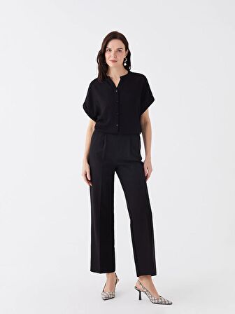 Düz Kısa Kollu Kadın Gömlek