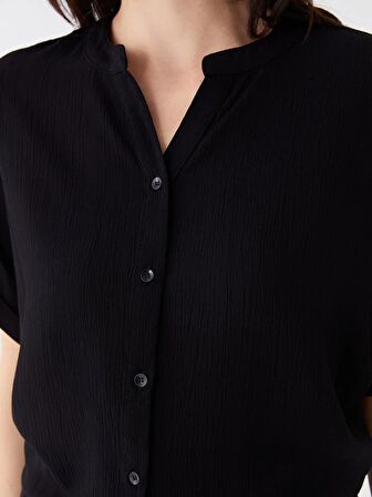 Düz Kısa Kollu Kadın Gömlek