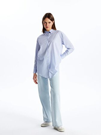 Çizgili Uzun Kollu Kadın Gömlek Tunik