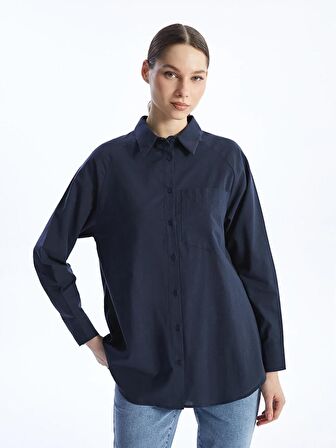 Düz Uzun Kollu Oversize Kadın Gömlek Tunik