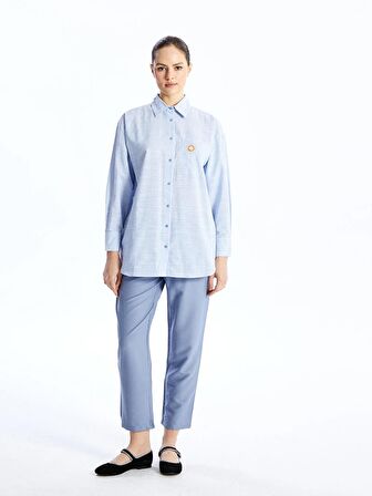 Çizgili Oversize Kadın Gömlek Tunik