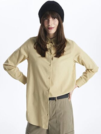 Düz Uzun Kollu Kadın Gömlek Tunik