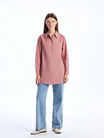 Düz Uzun Kollu Kadın Gömlek Tunik