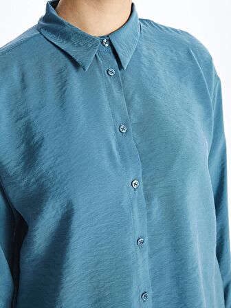 Düz Uzun Kollu Oversize Kadın Gömlek Tunik