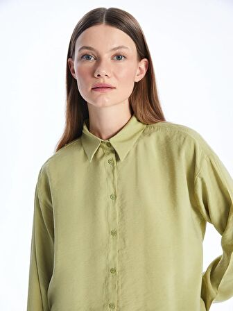 Düz Uzun Kollu Oversize Kadın Gömlek Tunik