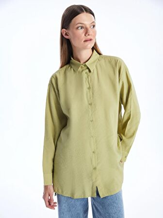 Düz Uzun Kollu Oversize Kadın Gömlek Tunik