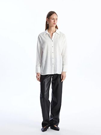 Düz Uzun Kollu Oversize Kadın Gömlek