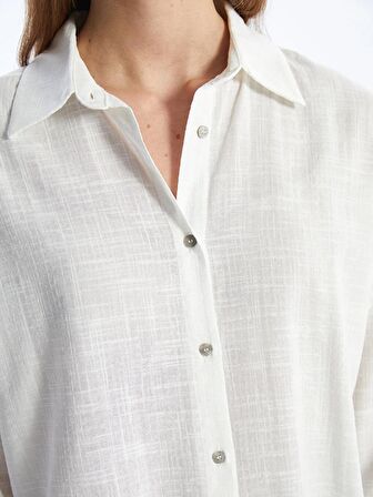 Düz Uzun Kollu Oversize Kadın Gömlek