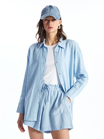 Düz Uzun Kollu Oversize Kadın Gömlek