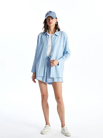 Düz Uzun Kollu Oversize Kadın Gömlek