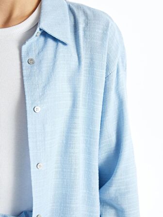 Düz Uzun Kollu Oversize Kadın Gömlek