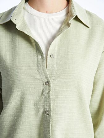 Düz Uzun Kollu Oversize Kadın Gömlek