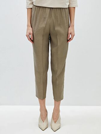 Beli Lastikli Rahat Kalıp Kadın Pantolon
