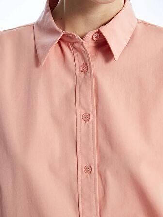 Düz Uzun Kollu Poplin Kadın Gömlek Tunik