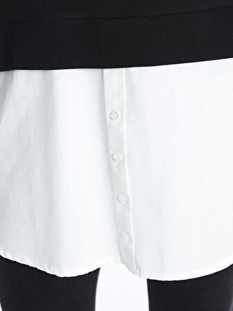 Bisiklet Yaka Düz Oversize Kadın Sweatshirt Tunik