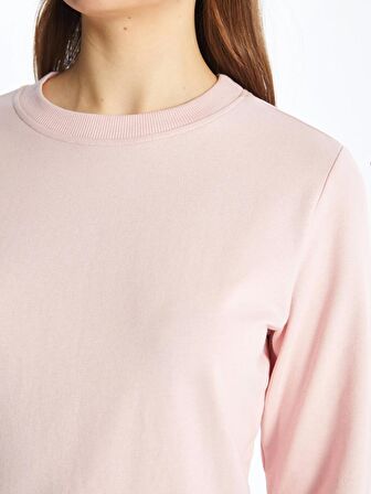 Bisiklet Yaka Düz Uzun Kollu Kadın Sweatshirt Tunik