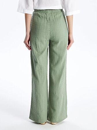 Beli Lastikli Geniş Paça Kadın Pantolon