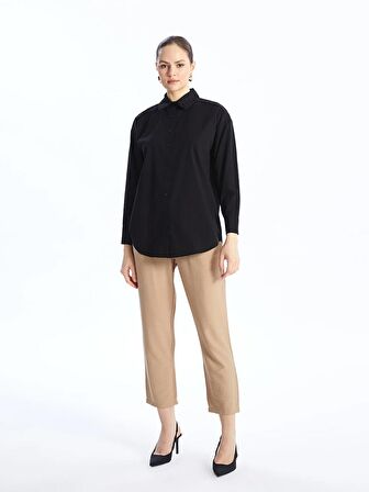 Nakışlı Uzun Kollu Oversize Kadın Gömlek Tunik