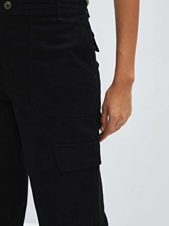 Standart Fit Gabardin Kadın Kargo Pantolon