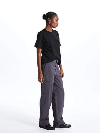 Standart Fit Gabardin Kadın Kargo Pantolon