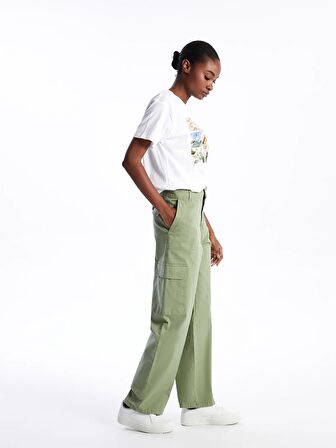 Standart Fit Gabardin Kadın Kargo Pantolon