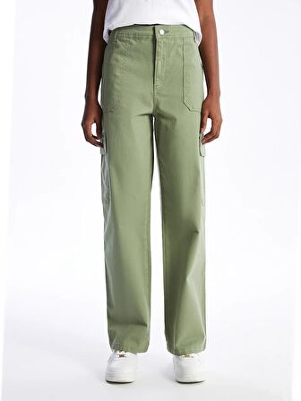 Standart Fit Gabardin Kadın Kargo Pantolon