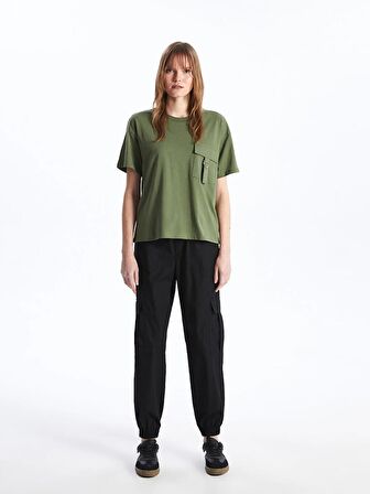 Kadın Beli Lastikli Düz Jogger Pantolon