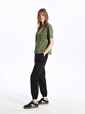 Kadın Beli Lastikli Düz Jogger Pantolon